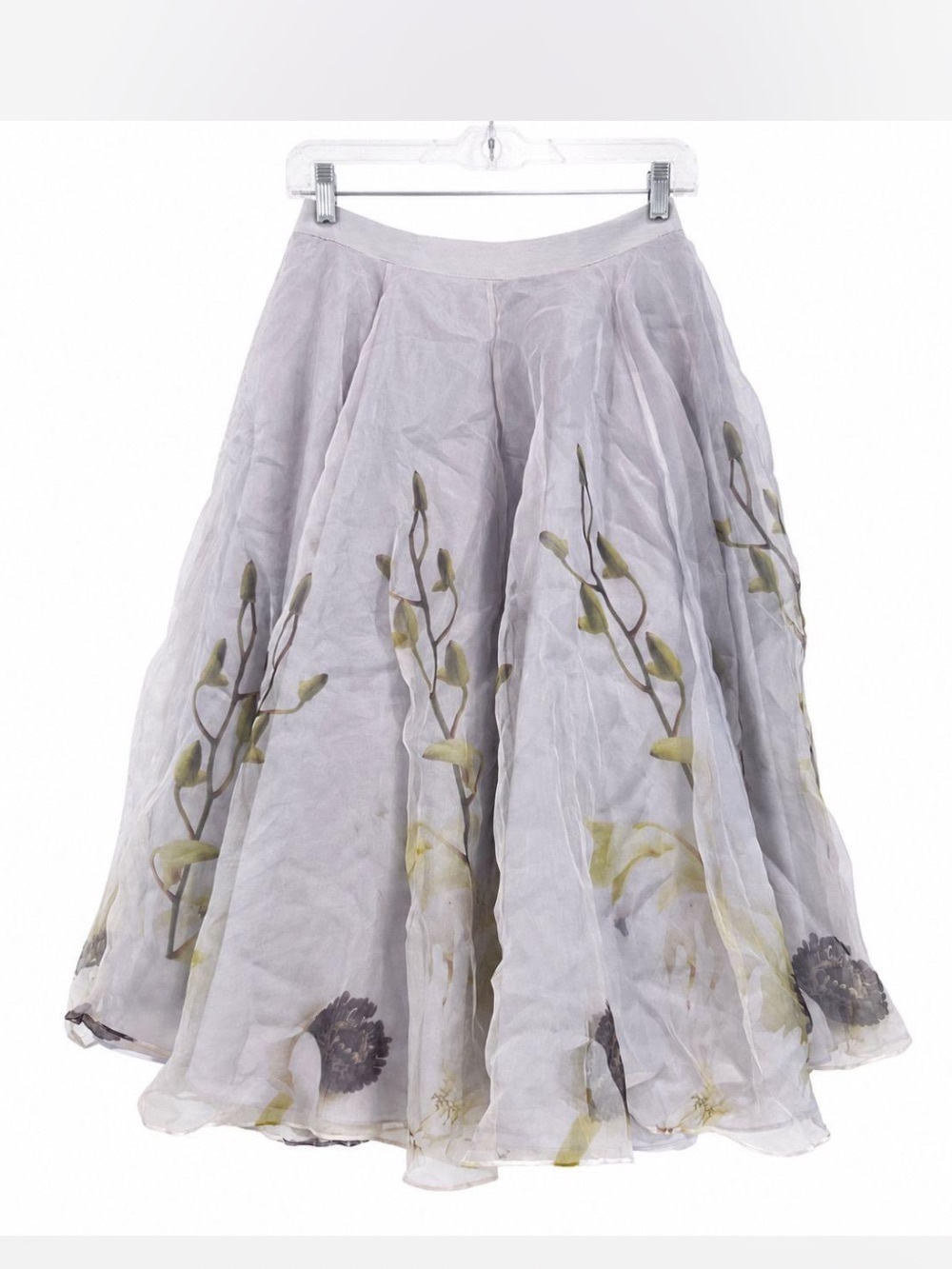 Fairy Floral Flowy Silk Midi Skirt Chiffon Tulle Tutu Women's 2 XS Ted Baker
